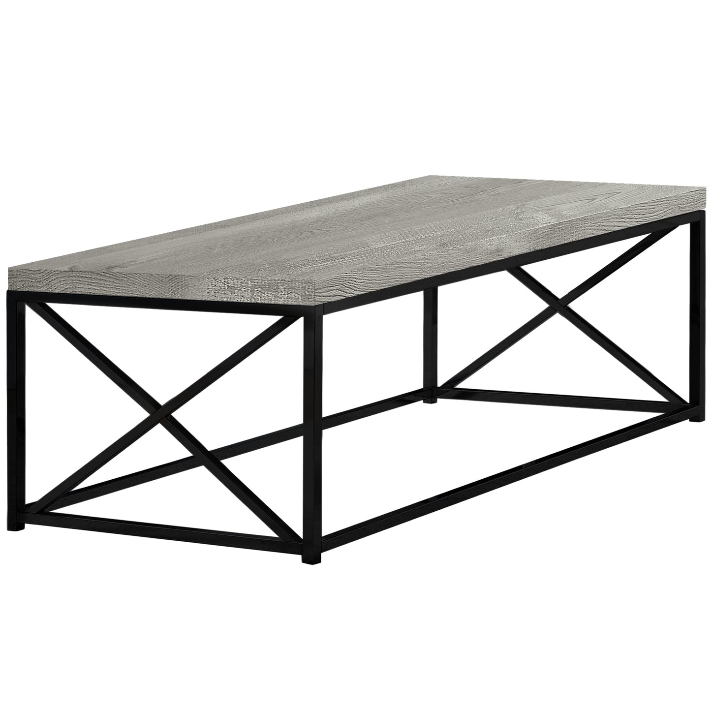 44" Brown And Black Iron Coffee Table