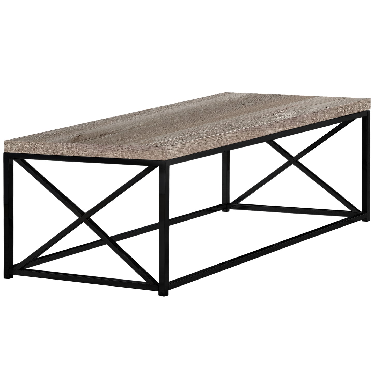 44" Brown And Black Iron Coffee Table