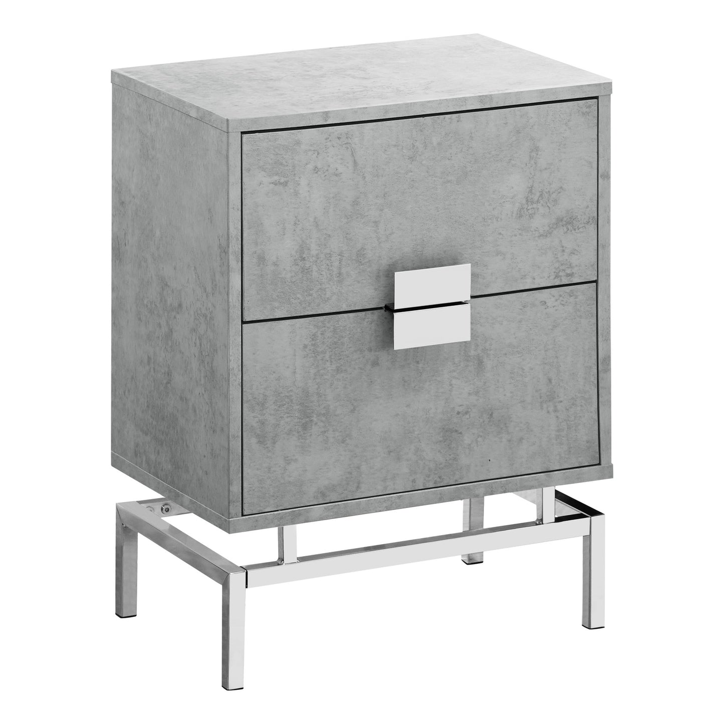 24" Gold And Black End Table With Two Drawers