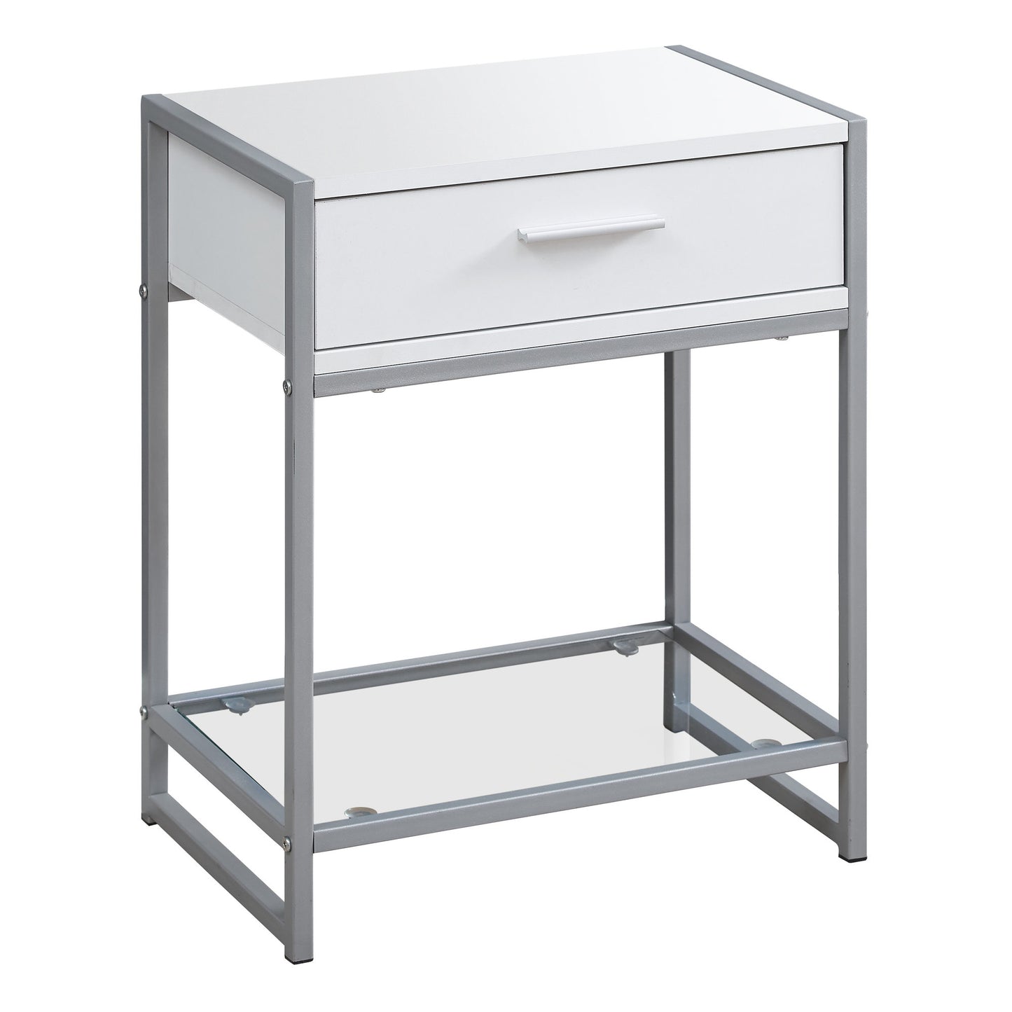 22" Black End Table With Drawer And Shelf