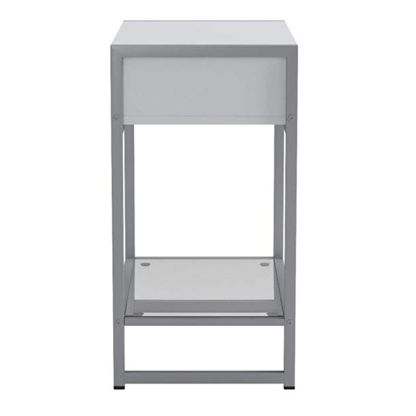 22" Black End Table With Drawer And Shelf