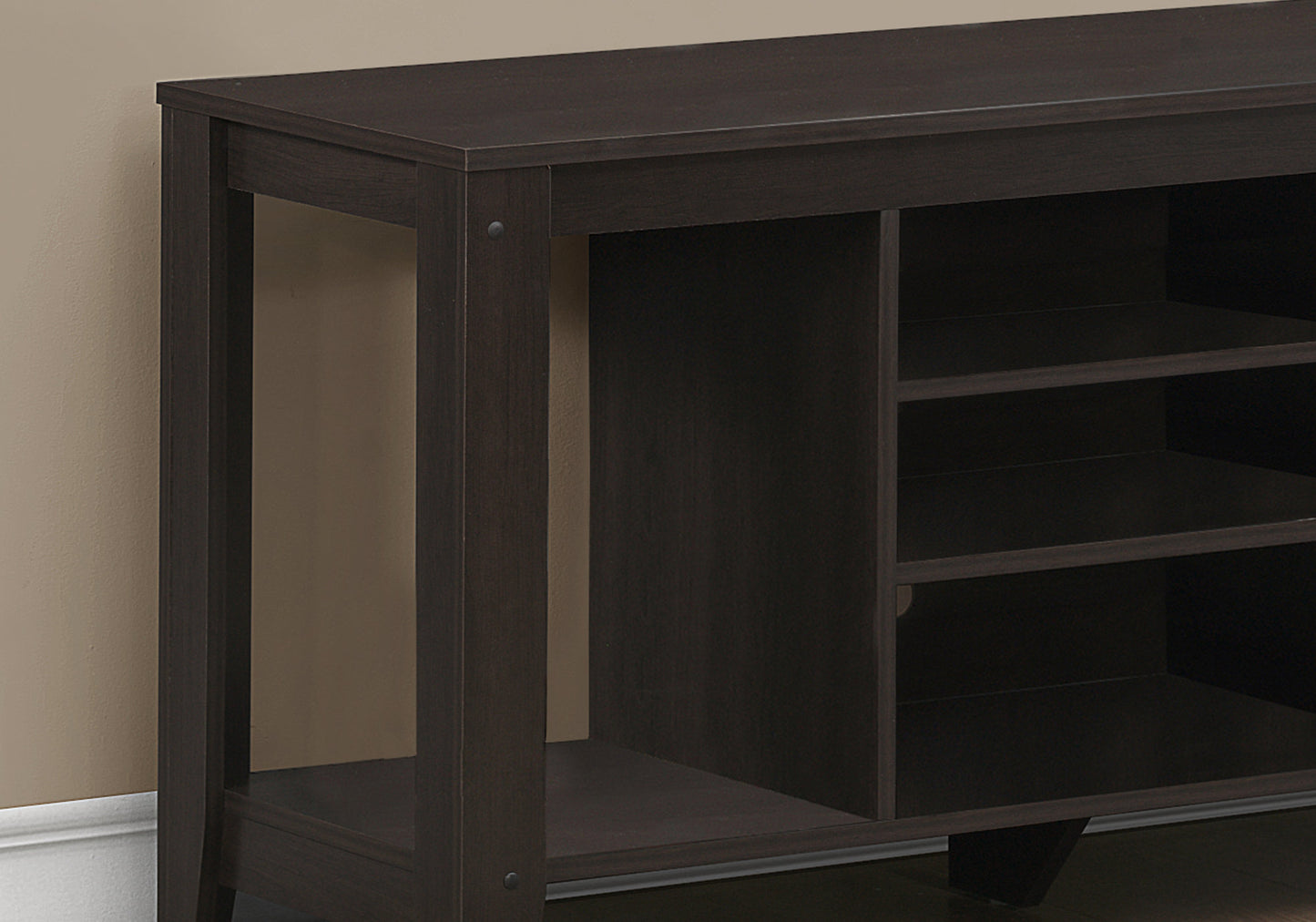 17.25" X 47.75" X 24.25" Dark Taupe Particle Board TV Stand