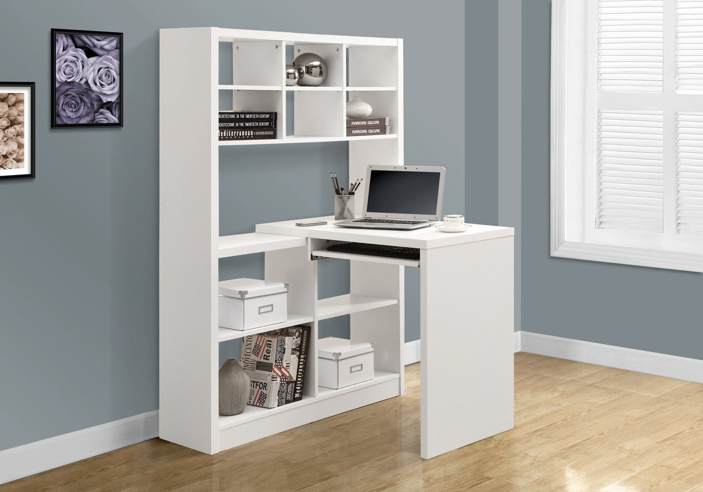 38" Brown L-Shape Computer Desk