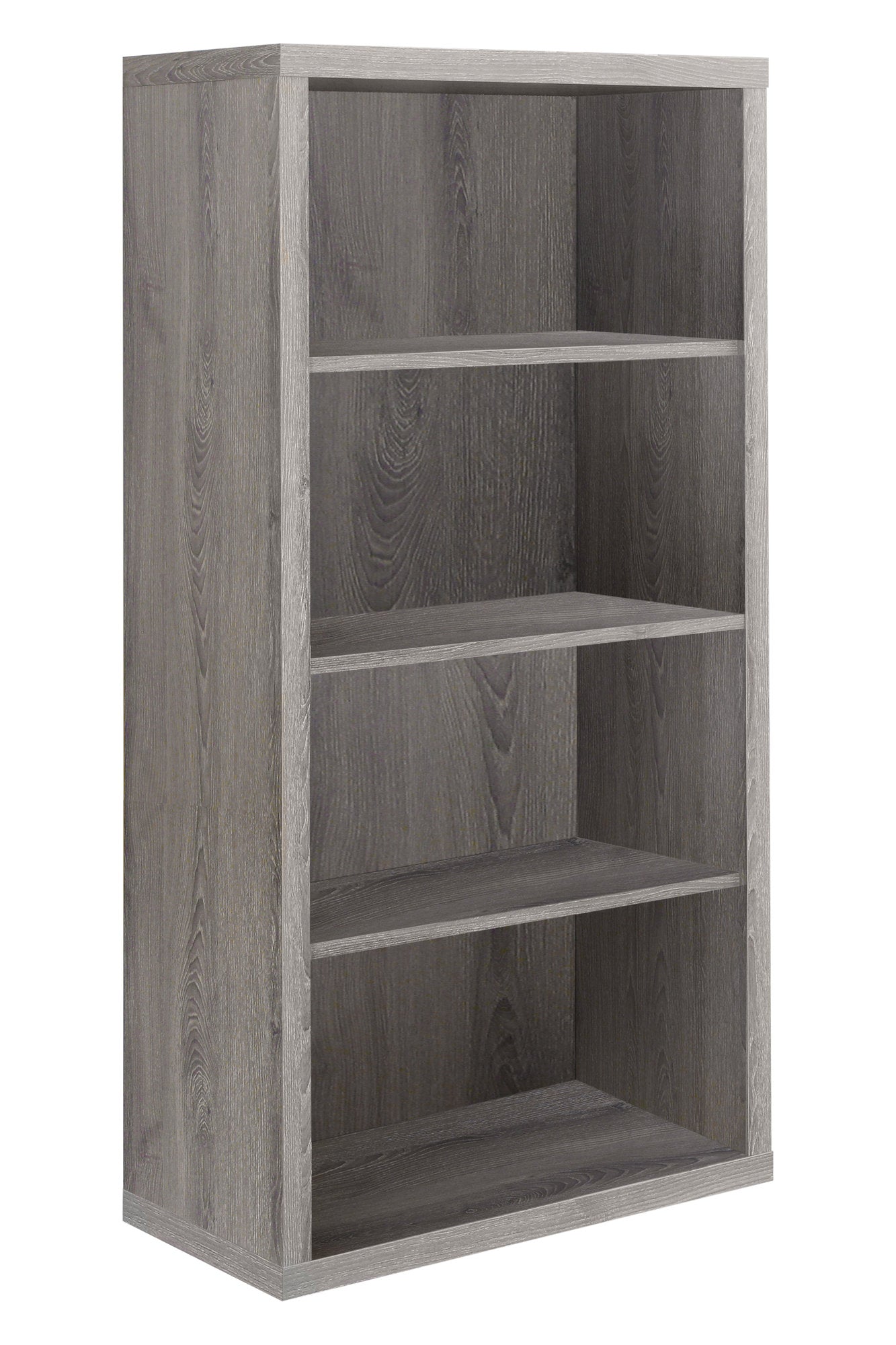 48" Brown Four Tier Standard Bookcase