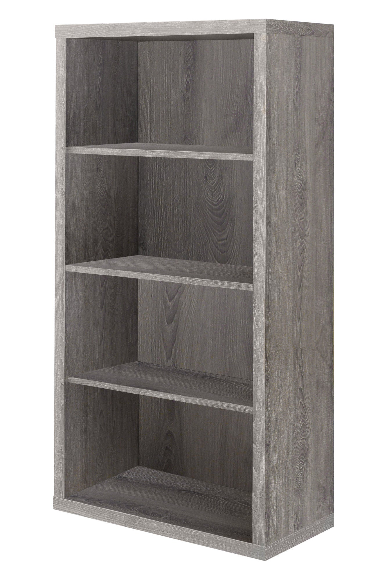 48" Brown Four Tier Standard Bookcase