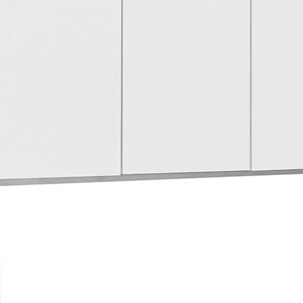 16.25" X 47.25" X 60" White Silver Particle Board Hollow Core Metal Office Cabinet