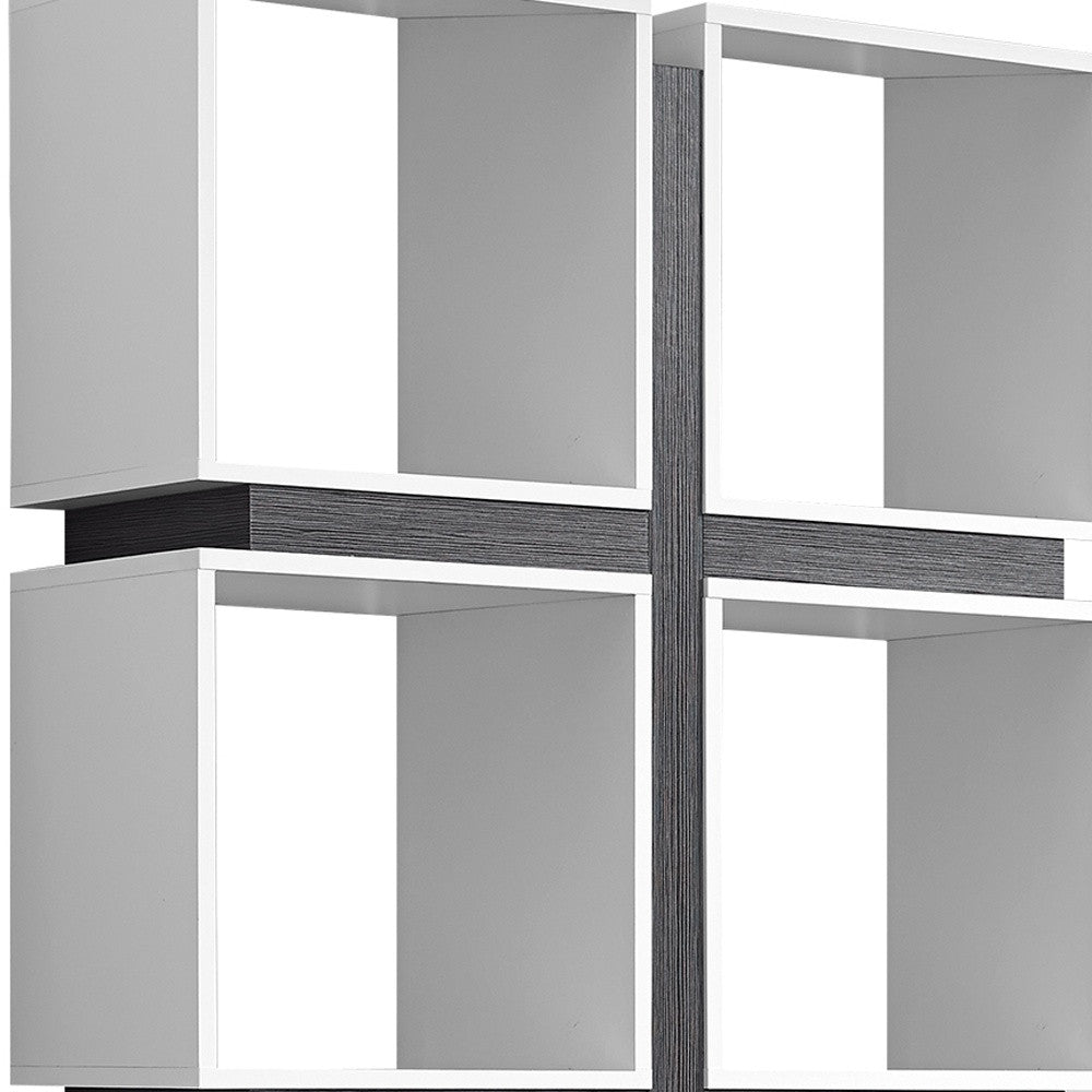 71" Dark Brown Eight Tier Cube Bookcase