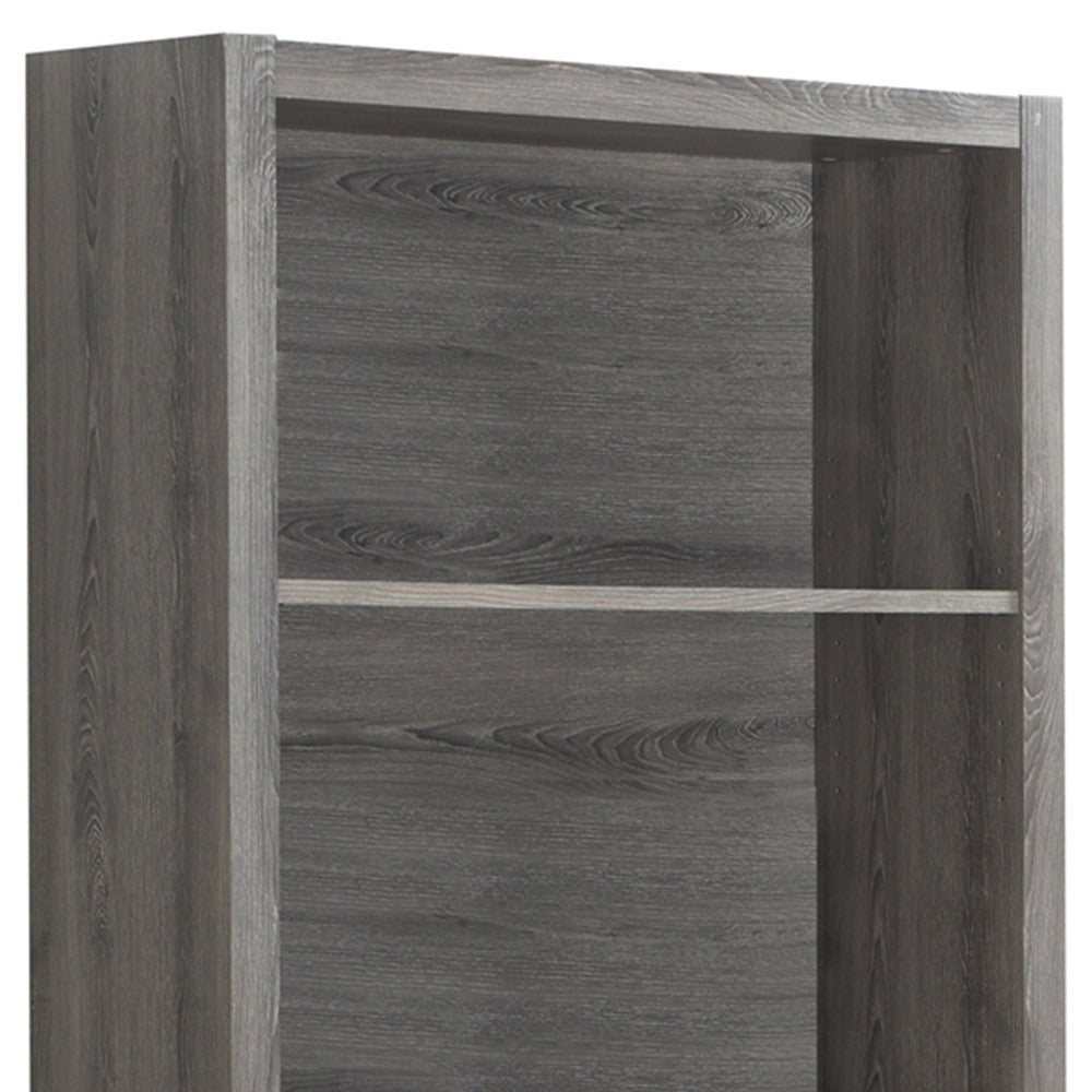 71" Taupe Four Tier Barrister Bookcase With One Drawer
