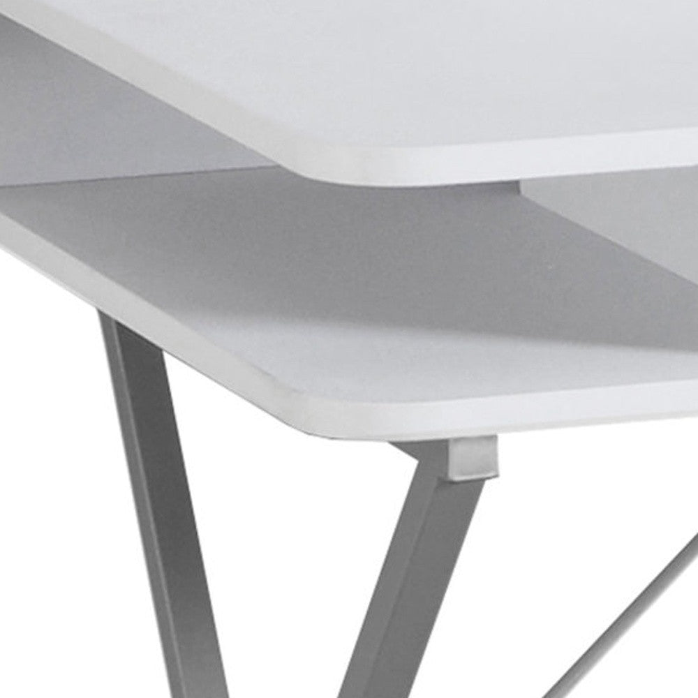 20" White Rectangular Computer Desk