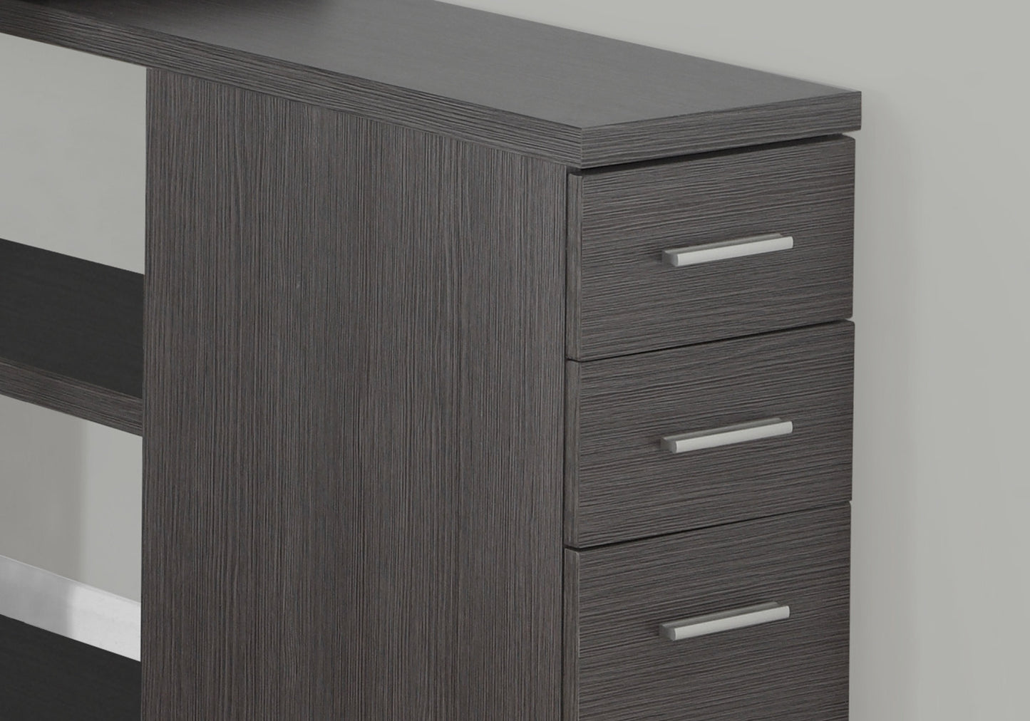 47" White L-Shape Computer Desk With Three Drawers