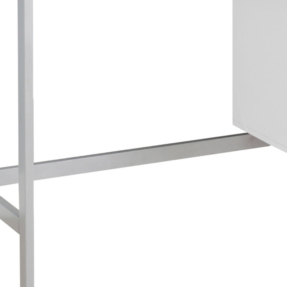 24" White Rectangular Computer Desk