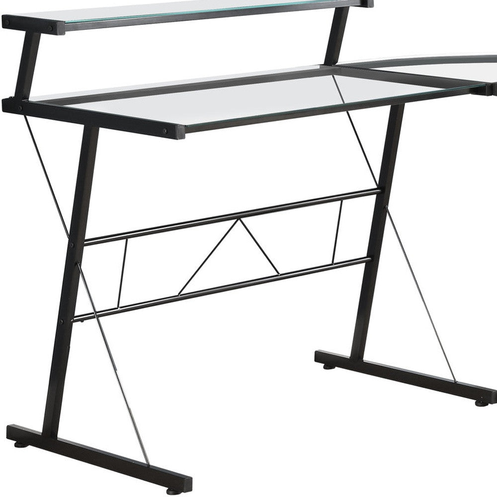 23" Black L-Shape Computer Desk