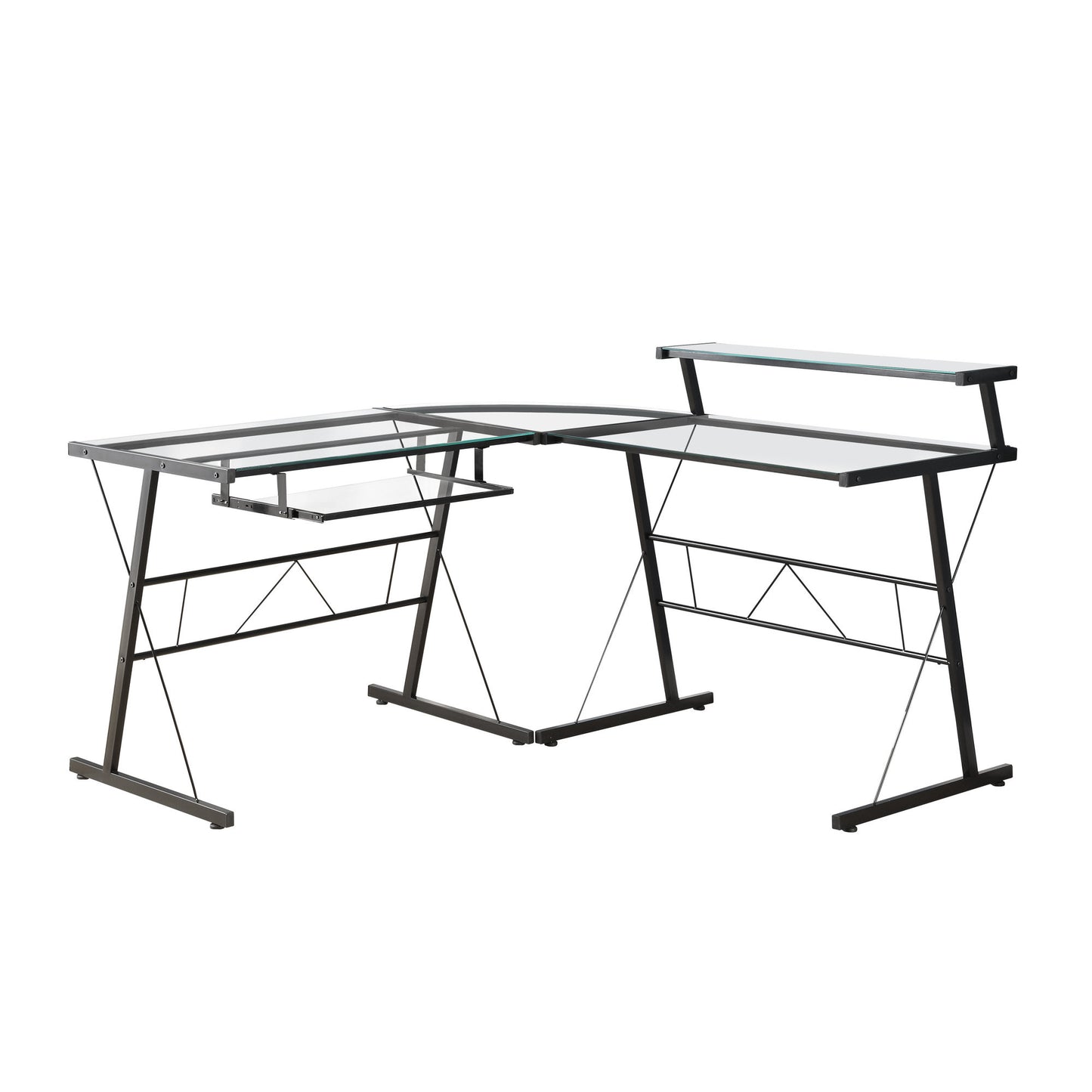 23" Black L-Shape Computer Desk