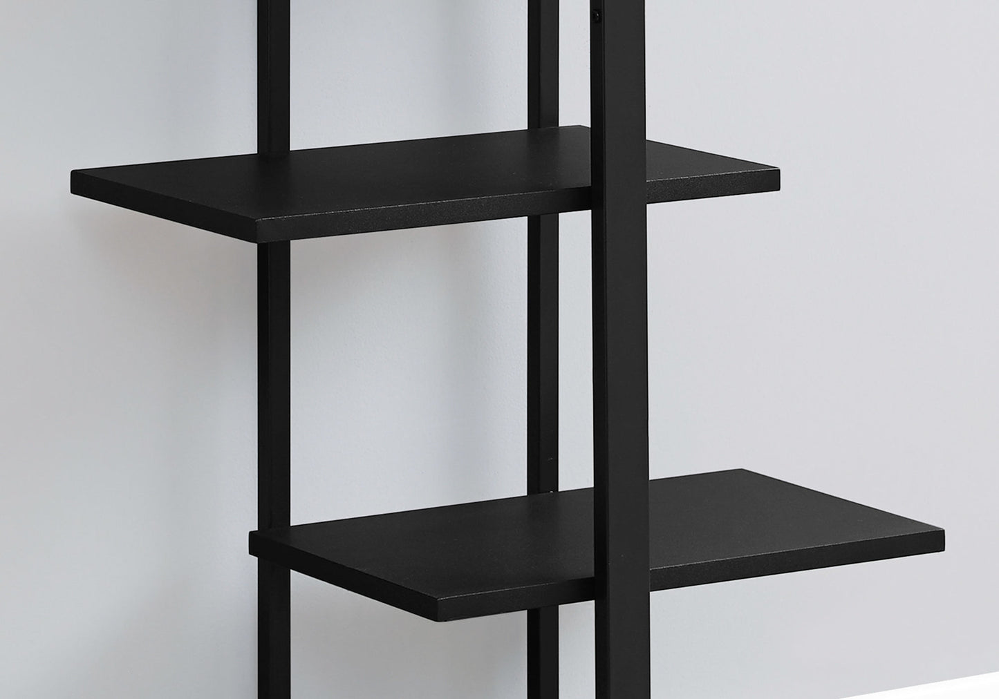 60" Black Metal Five Tier Etagere Bookcase