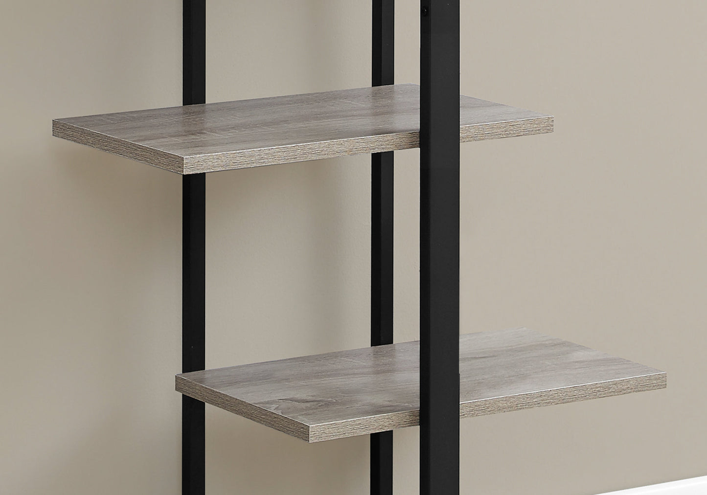 60" Black Metal Five Tier Etagere Bookcase