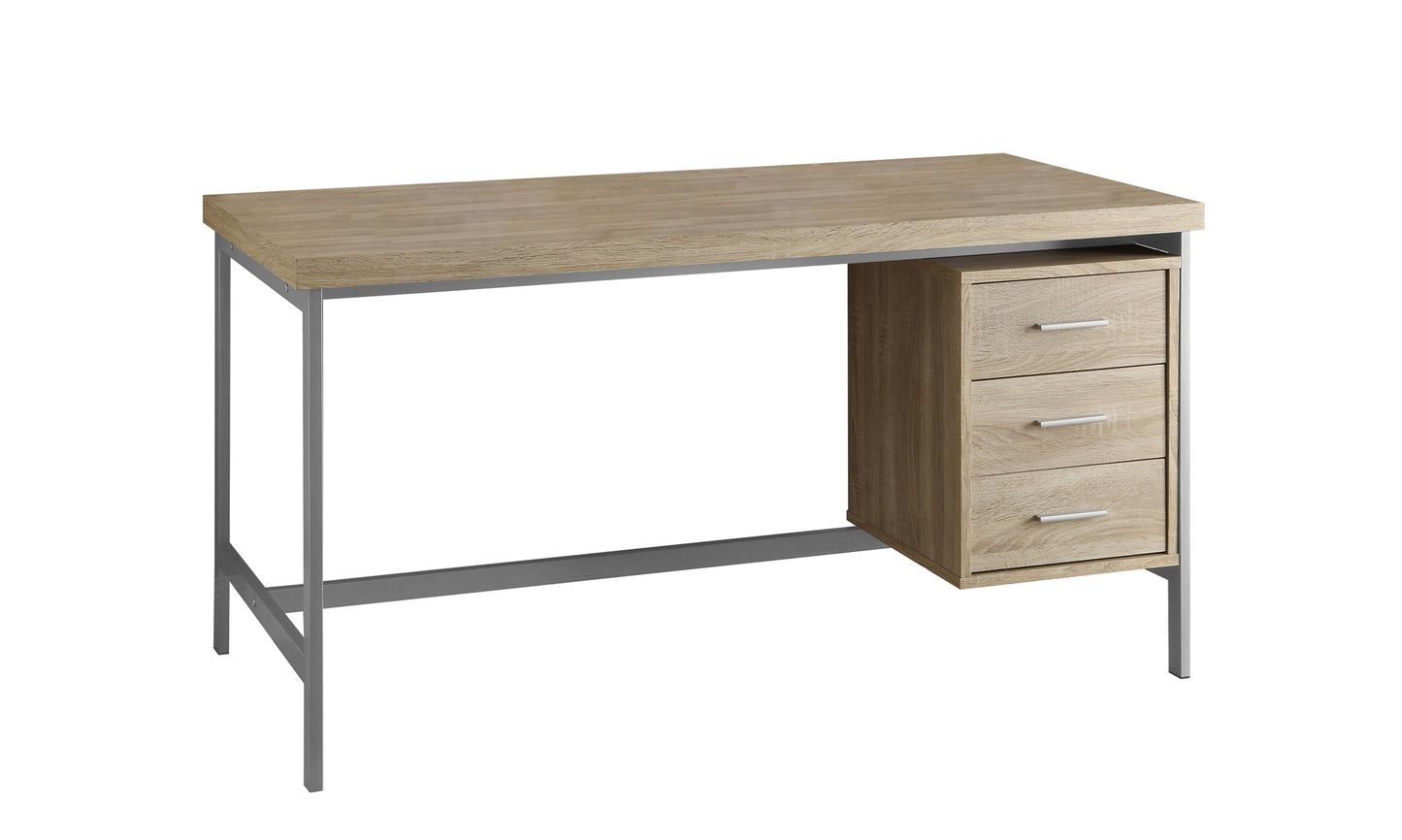 30" White Rectangular Computer Desk With Three Drawers
