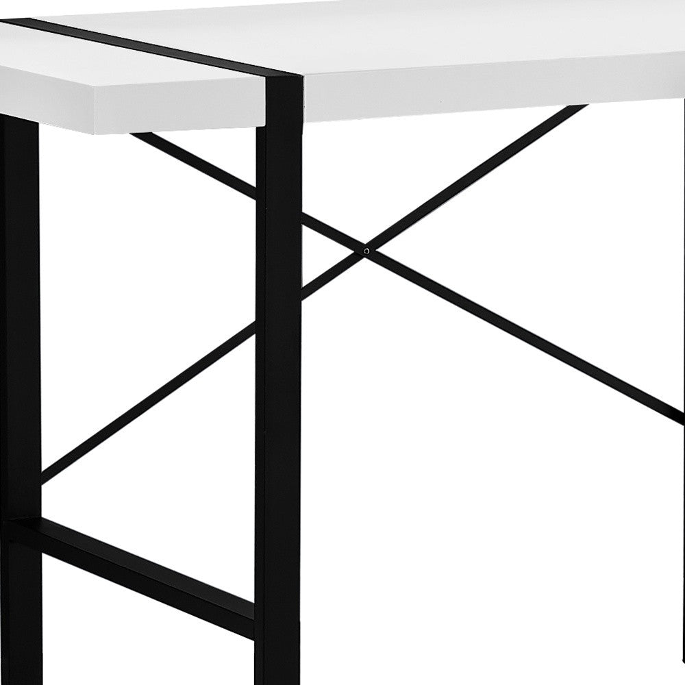 24" White Rectangular Computer Desk