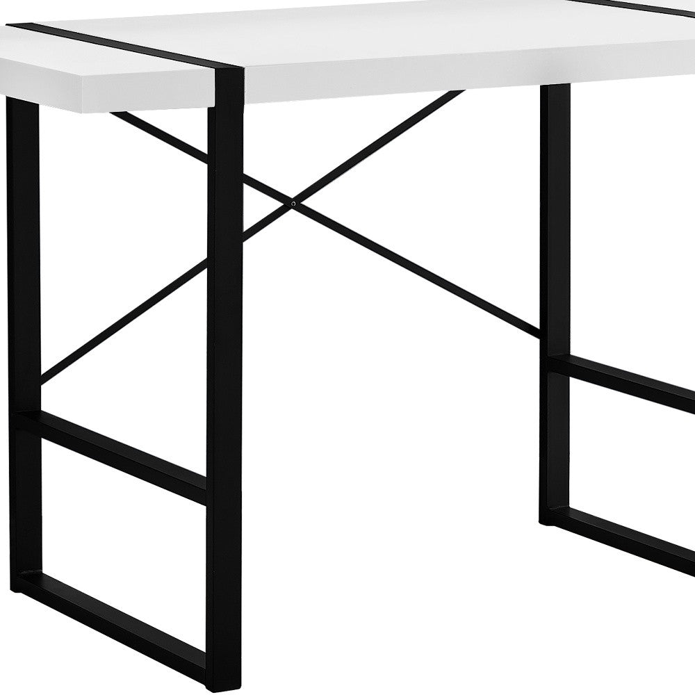 24" White Rectangular Computer Desk