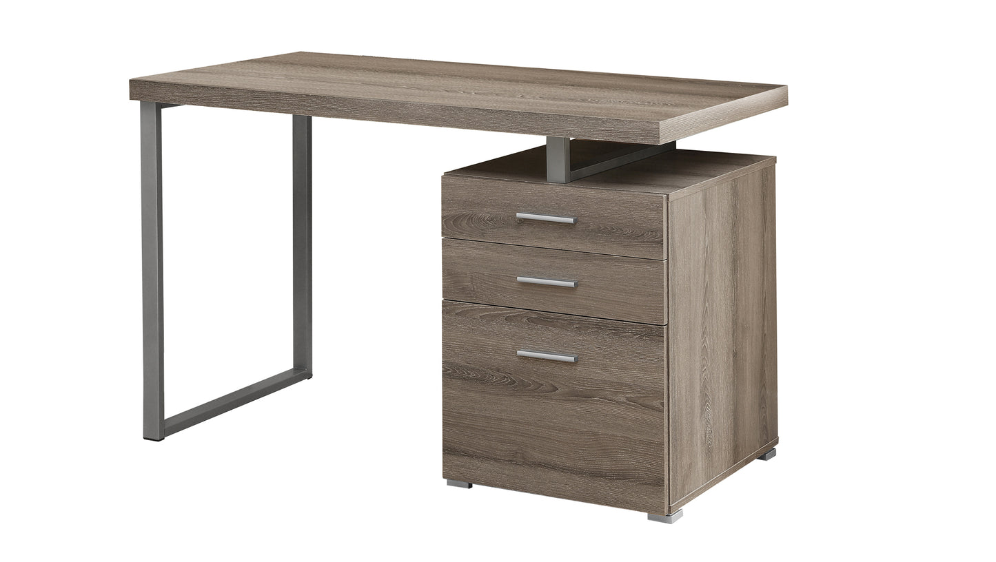 24" Brown Rectangular Computer Desk With Two Drawers