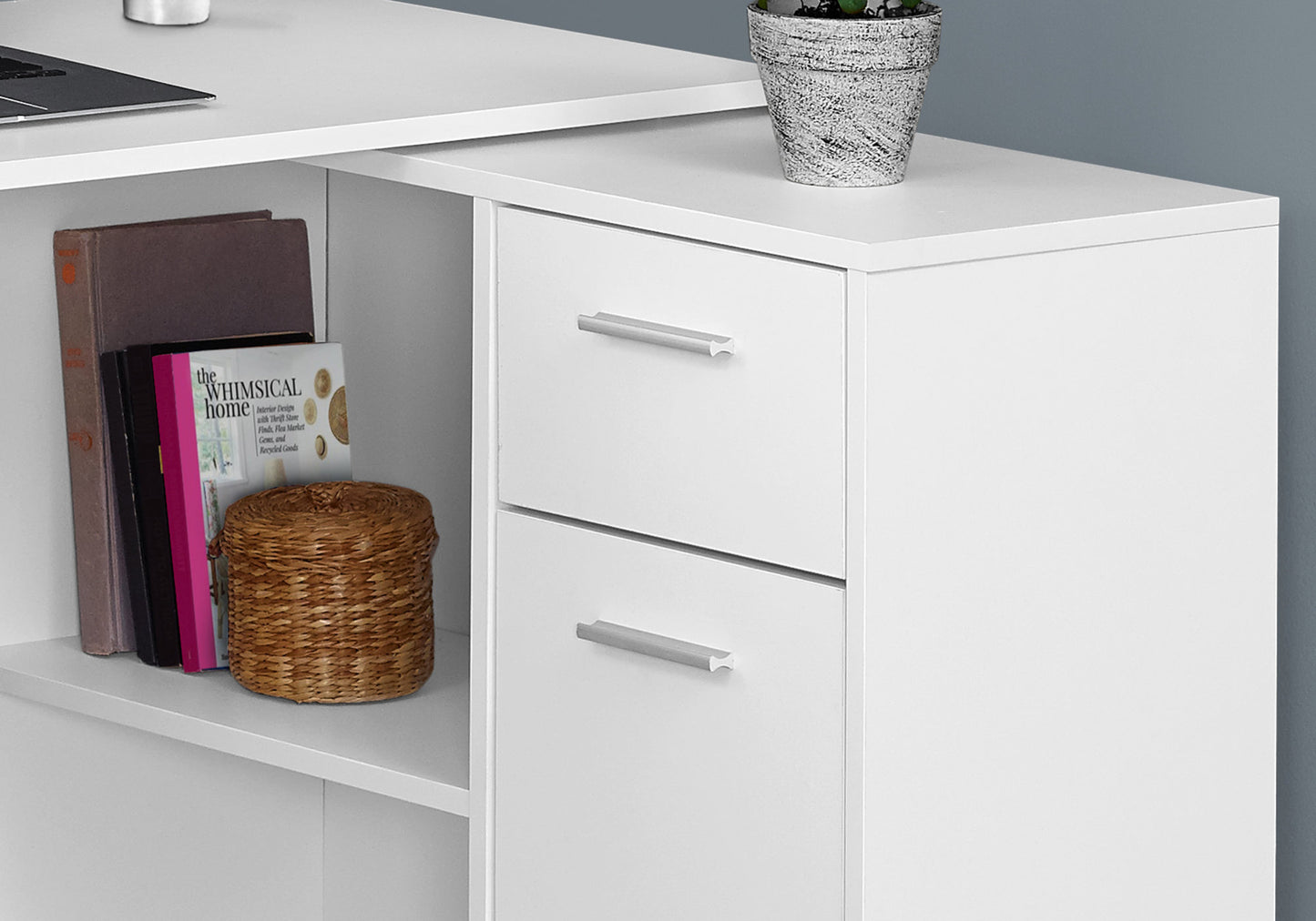 29.5" Particle Board And Laminate Computer Desk With A Storage Cabinet