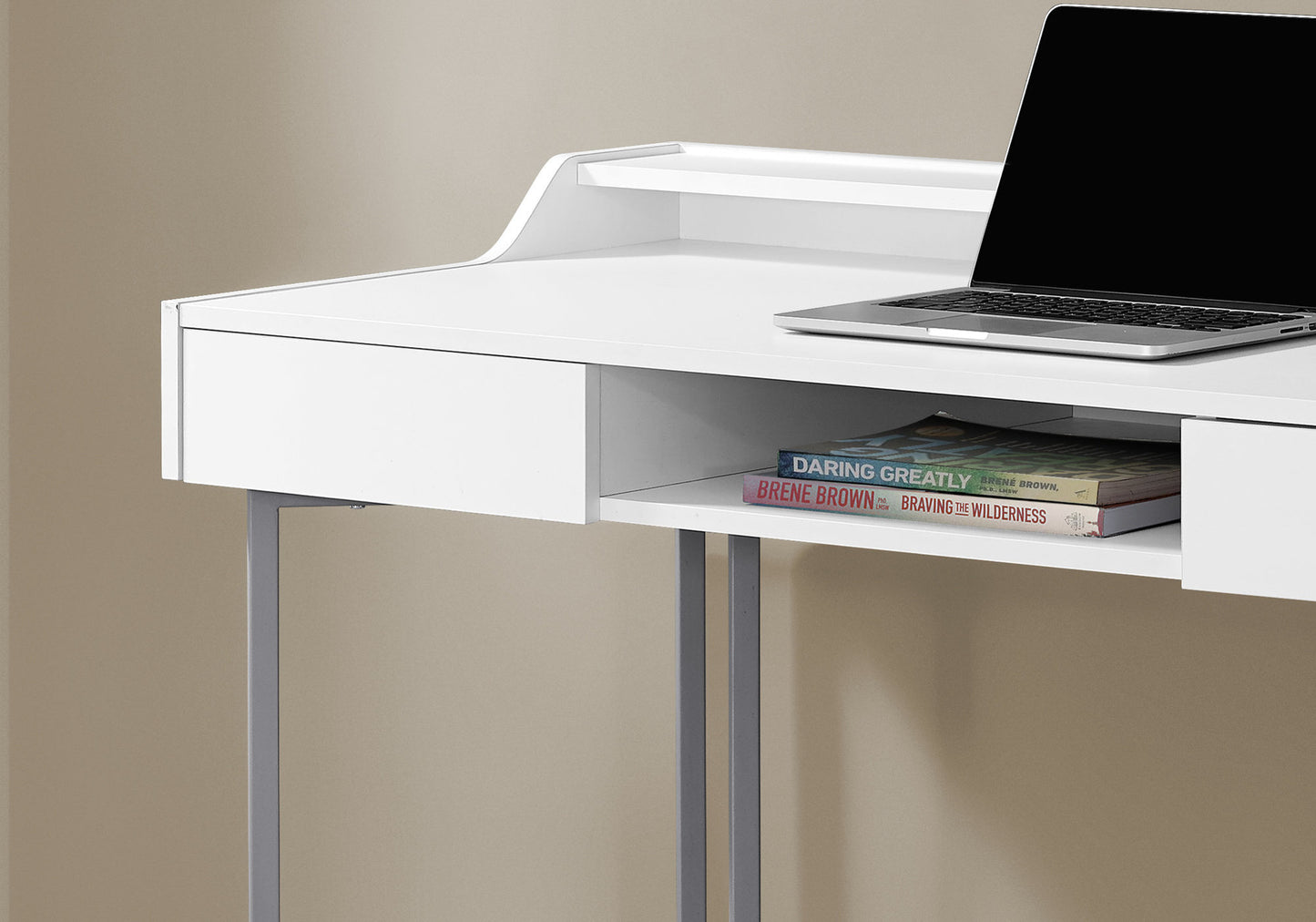 22" Taupe Rectangular Writing Desk