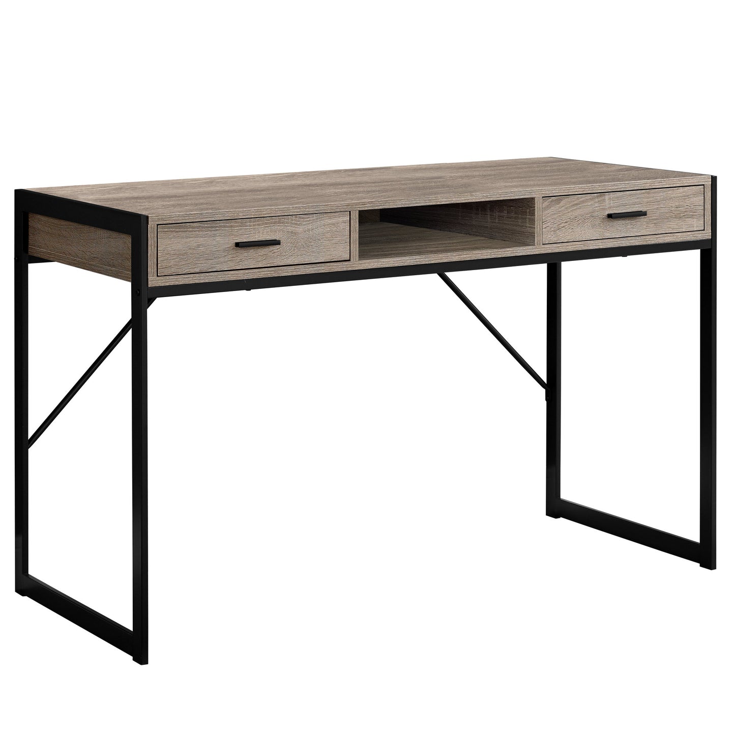 22" White Rectangular Computer Desk With Two Drawers
