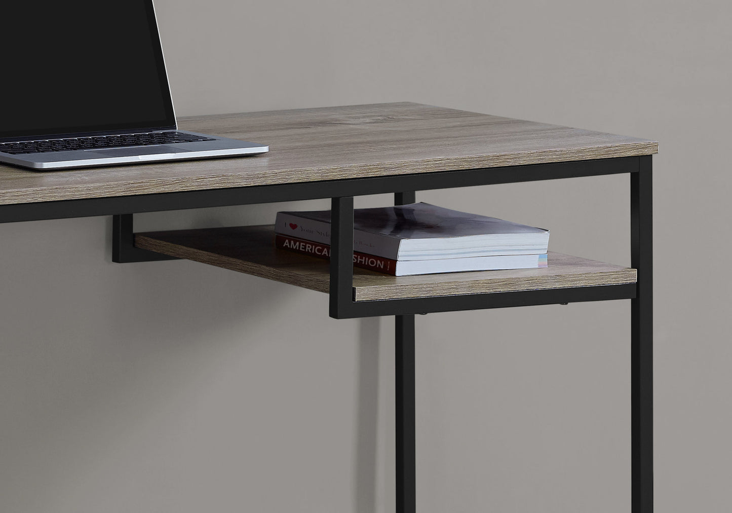 30" White Mdf And White Metal Computer Desk