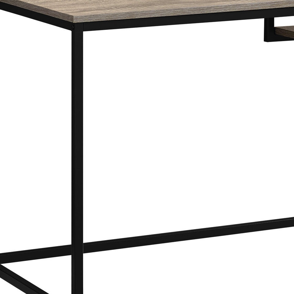 30" White Mdf And White Metal Computer Desk