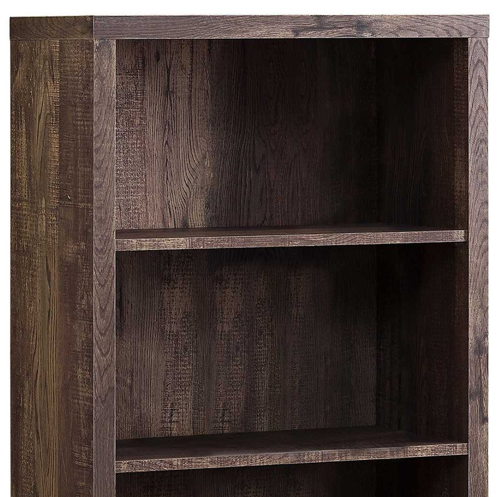 48" Brown Four Tier Standard Bookcase