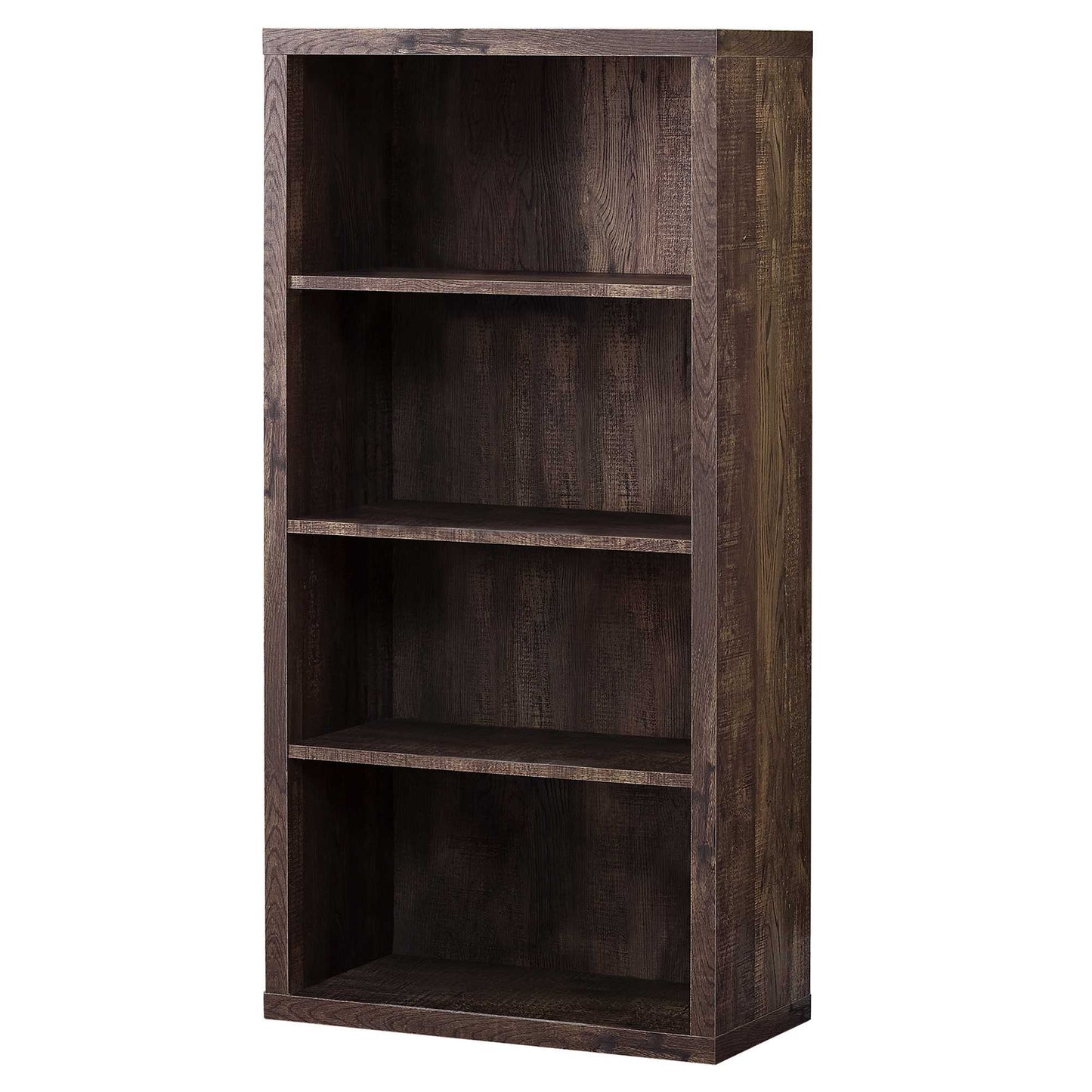 48" Brown Four Tier Standard Bookcase