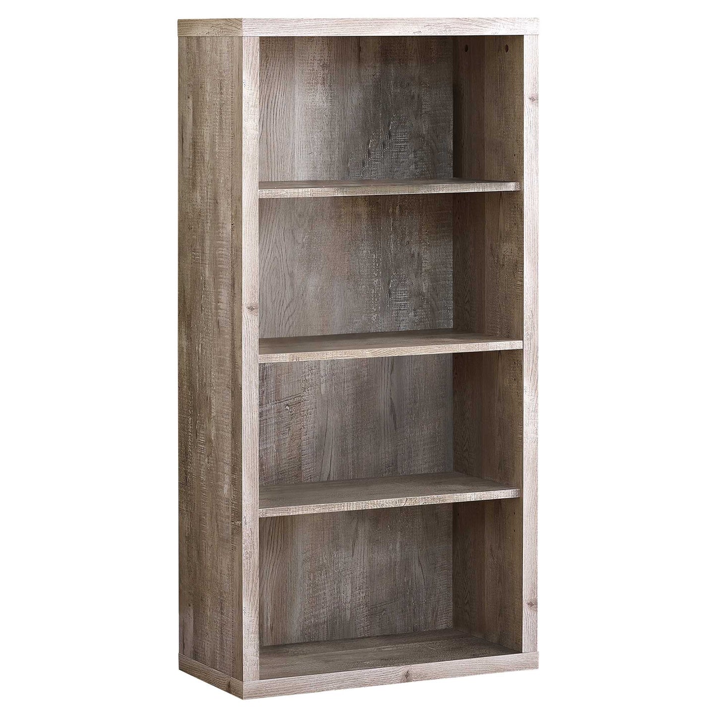48" Brown Four Tier Standard Bookcase