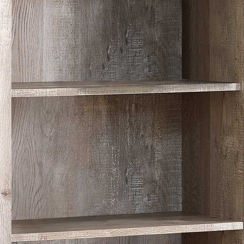 48" Brown Four Tier Standard Bookcase