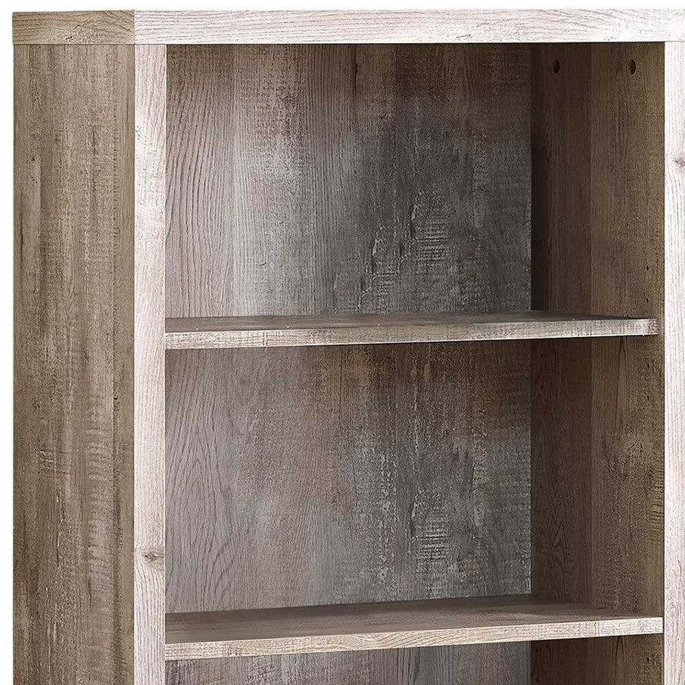 48" Brown Four Tier Standard Bookcase