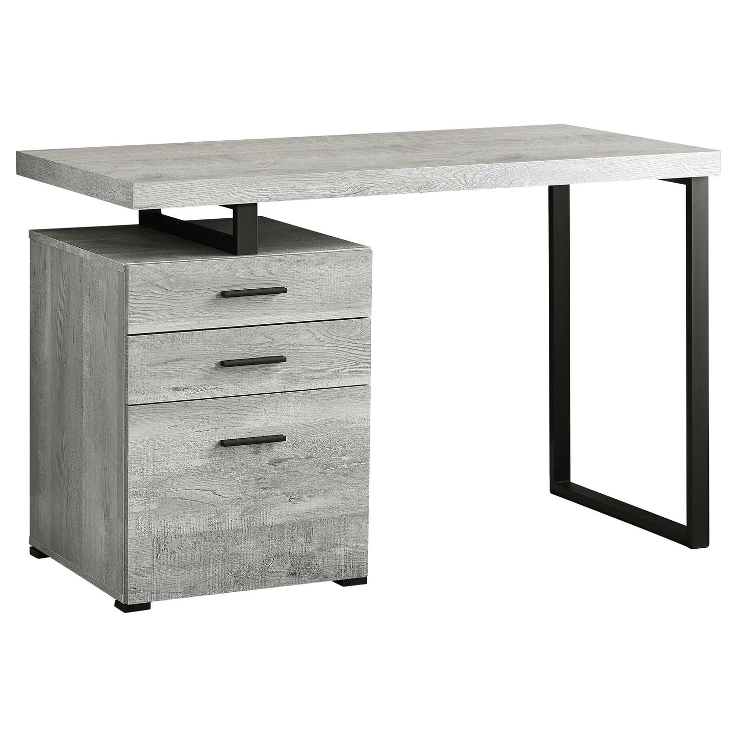 24" Brown Rectangular Computer Desk With Three Drawers
