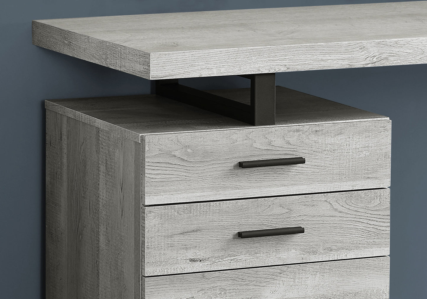 24" Brown Rectangular Computer Desk With Three Drawers