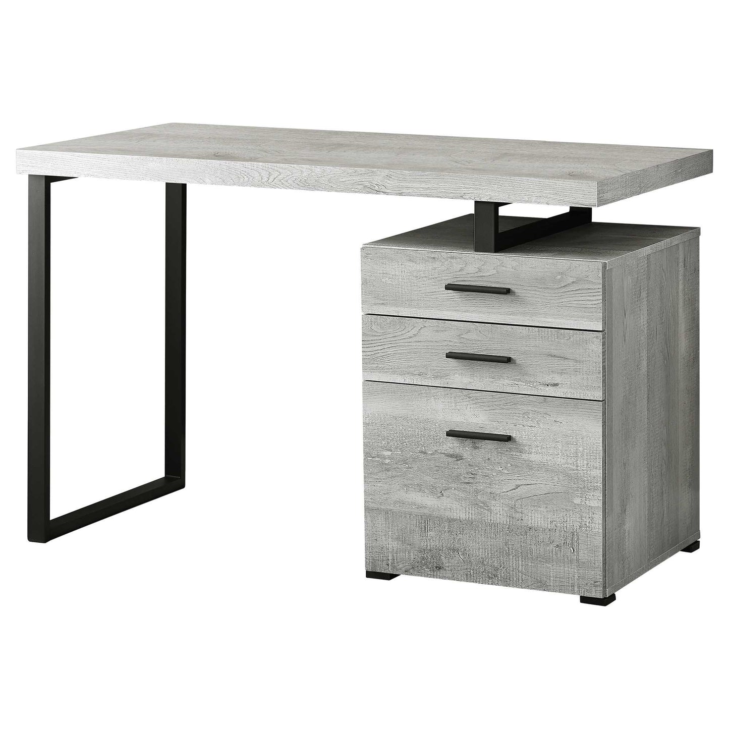 24" Brown Rectangular Computer Desk With Three Drawers