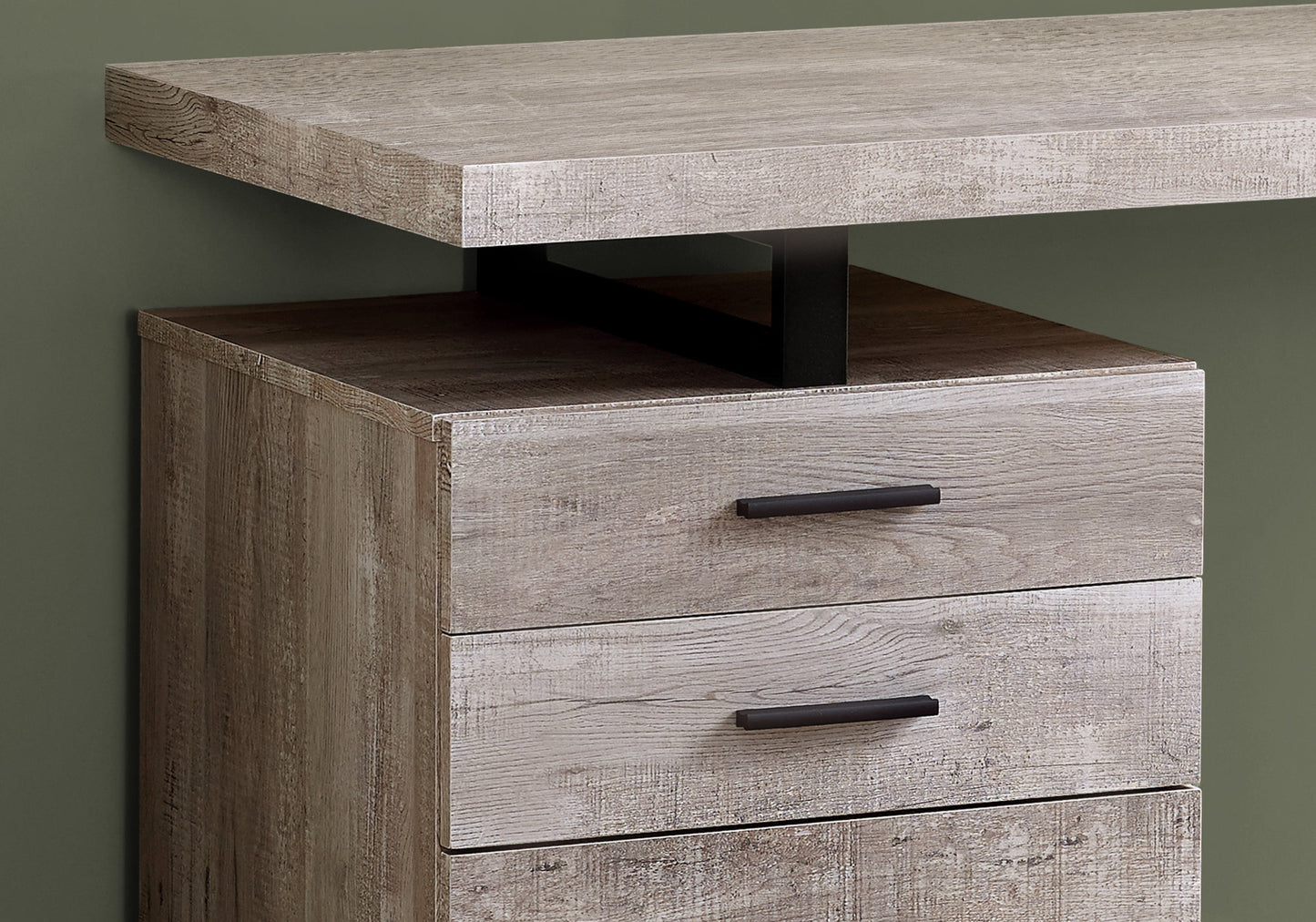 24" Brown Rectangular Computer Desk With Three Drawers