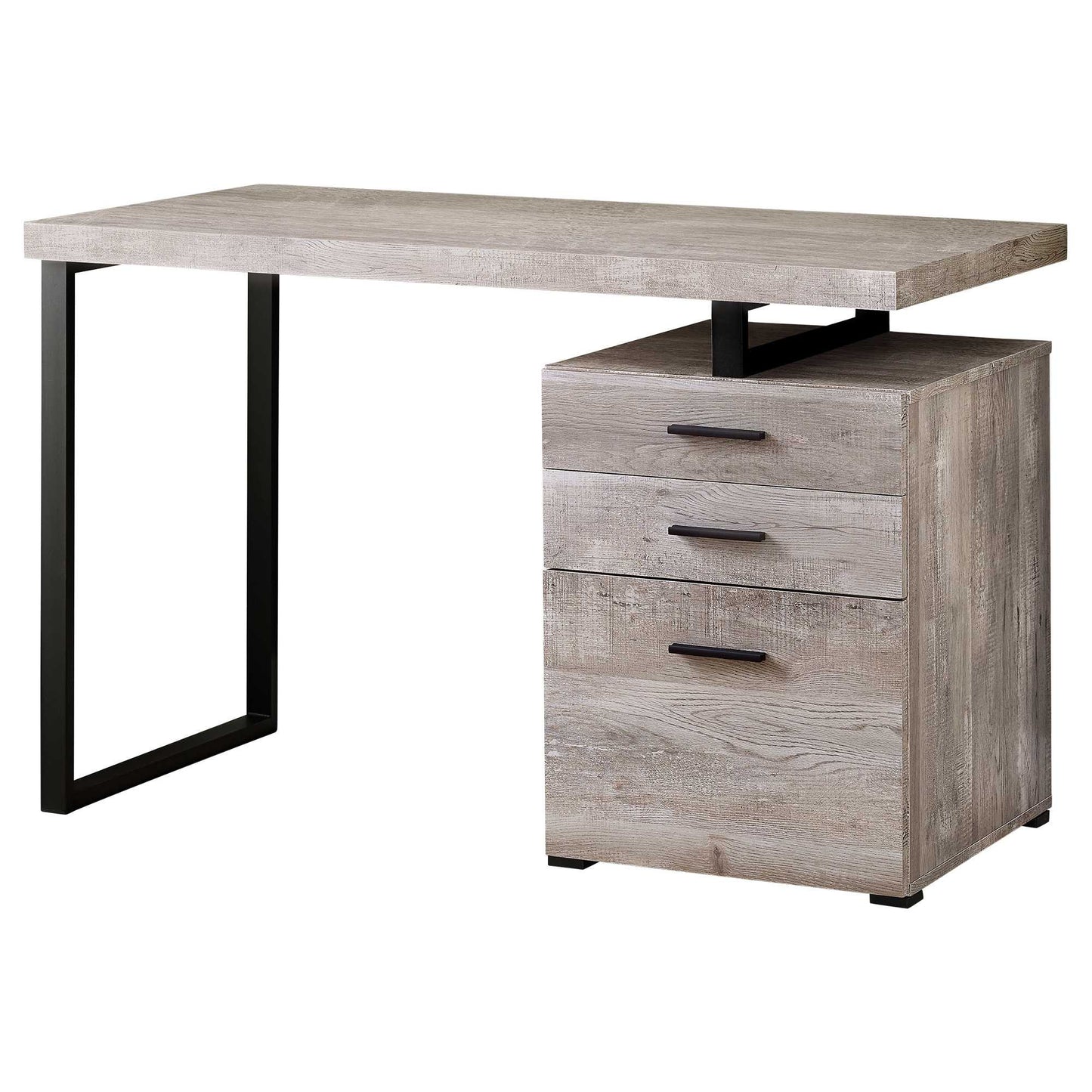 24" Brown Rectangular Computer Desk With Three Drawers
