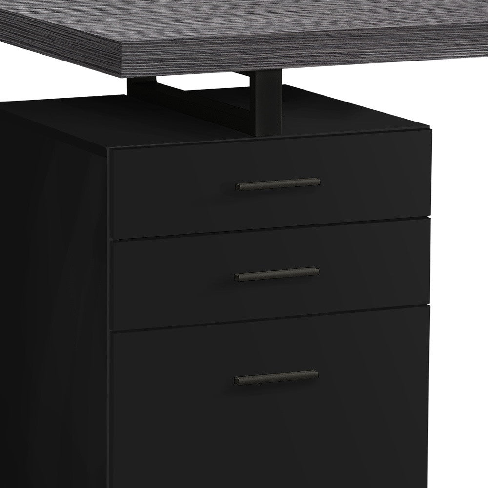 24" Brown Rectangular Computer Desk With Two Drawers