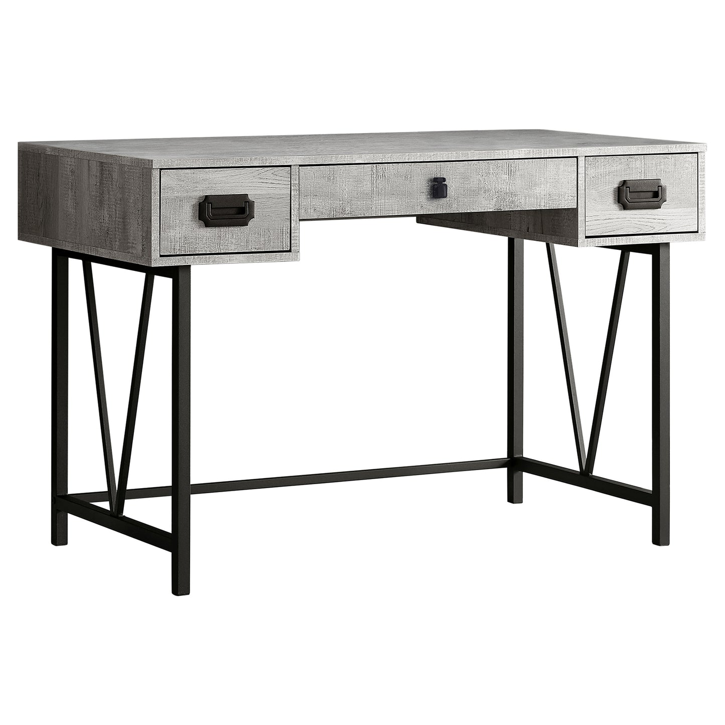 24" Brown Rectangular Computer Desk With Three Drawers