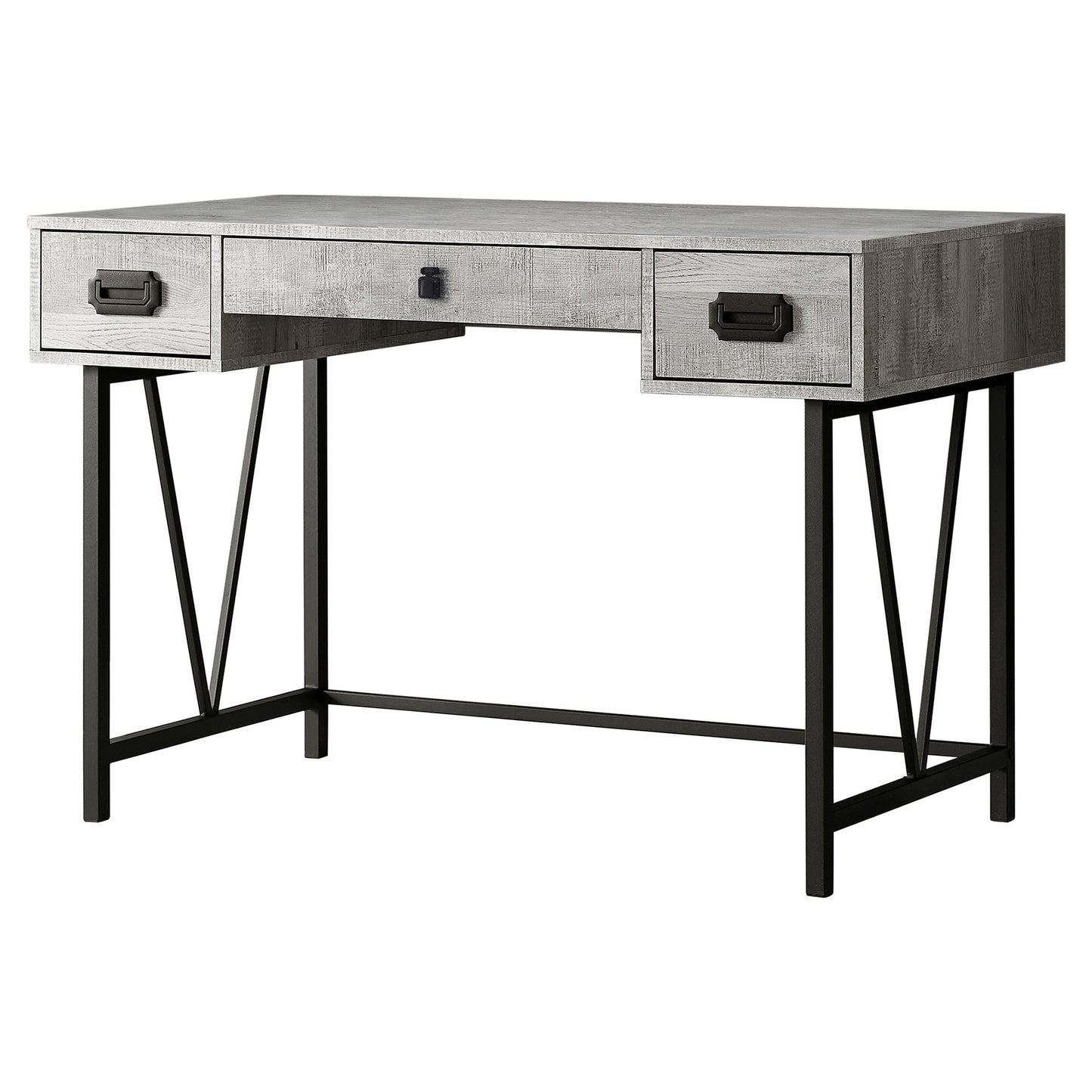 24" Brown Rectangular Computer Desk With Three Drawers