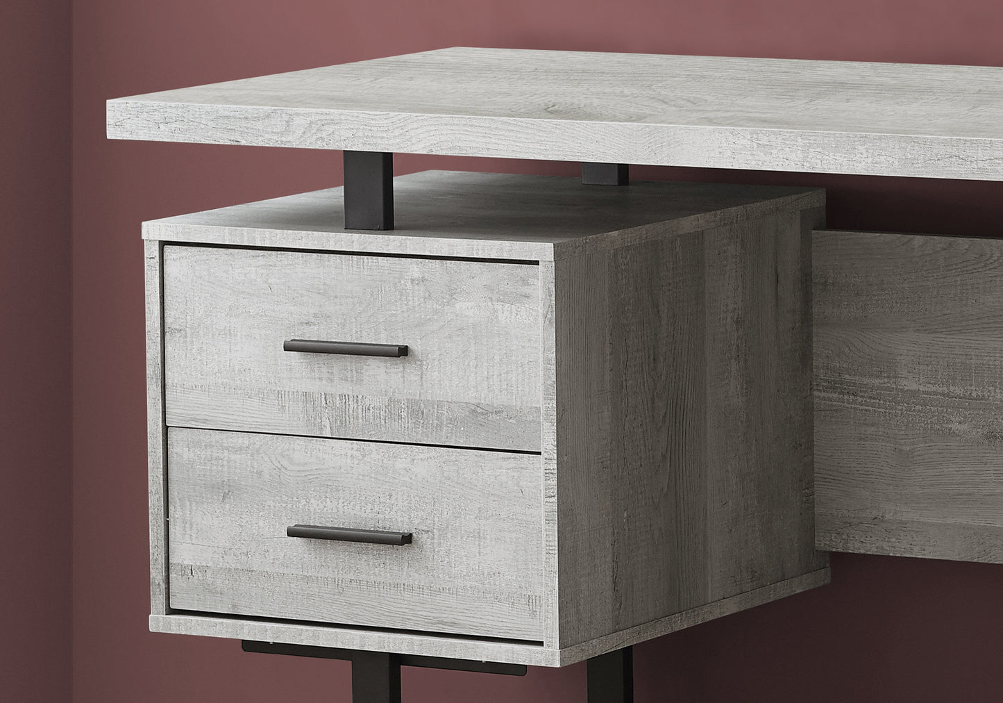 60" Modern Rustic 3 Drawer Computer Desk