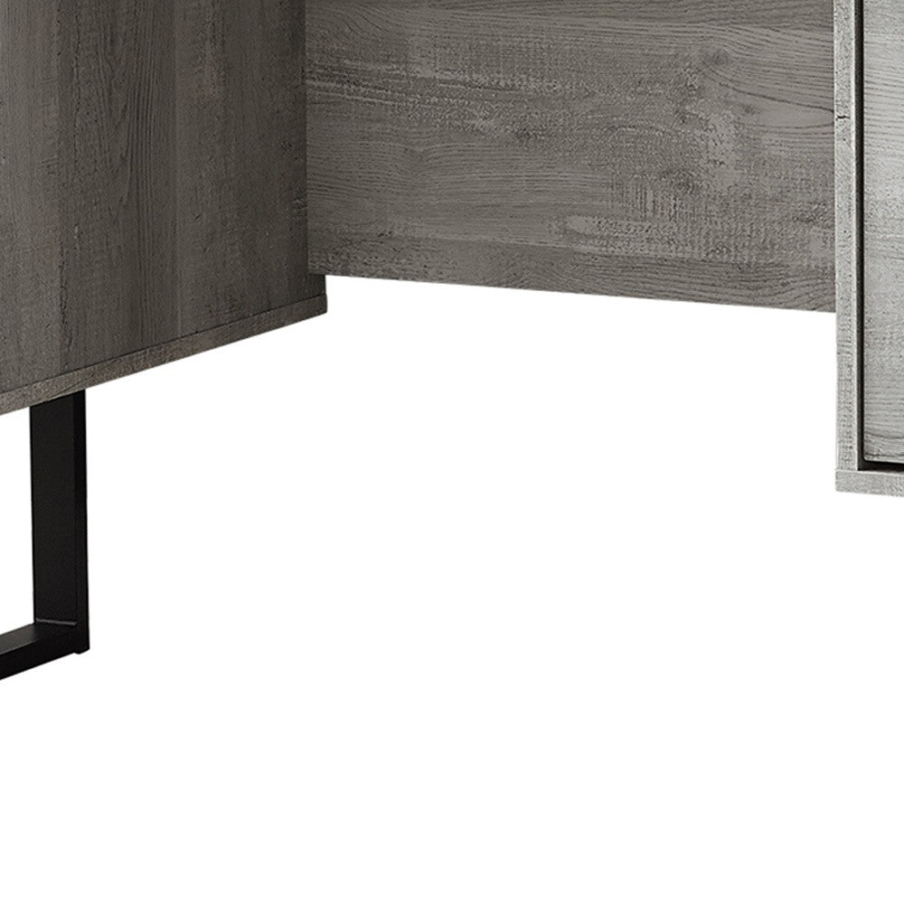 60" Modern Rustic 3 Drawer Computer Desk