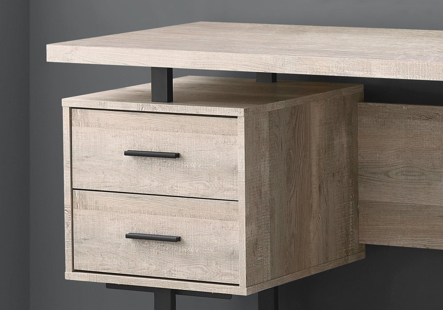 60" Modern Rustic 3 Drawer Computer Desk