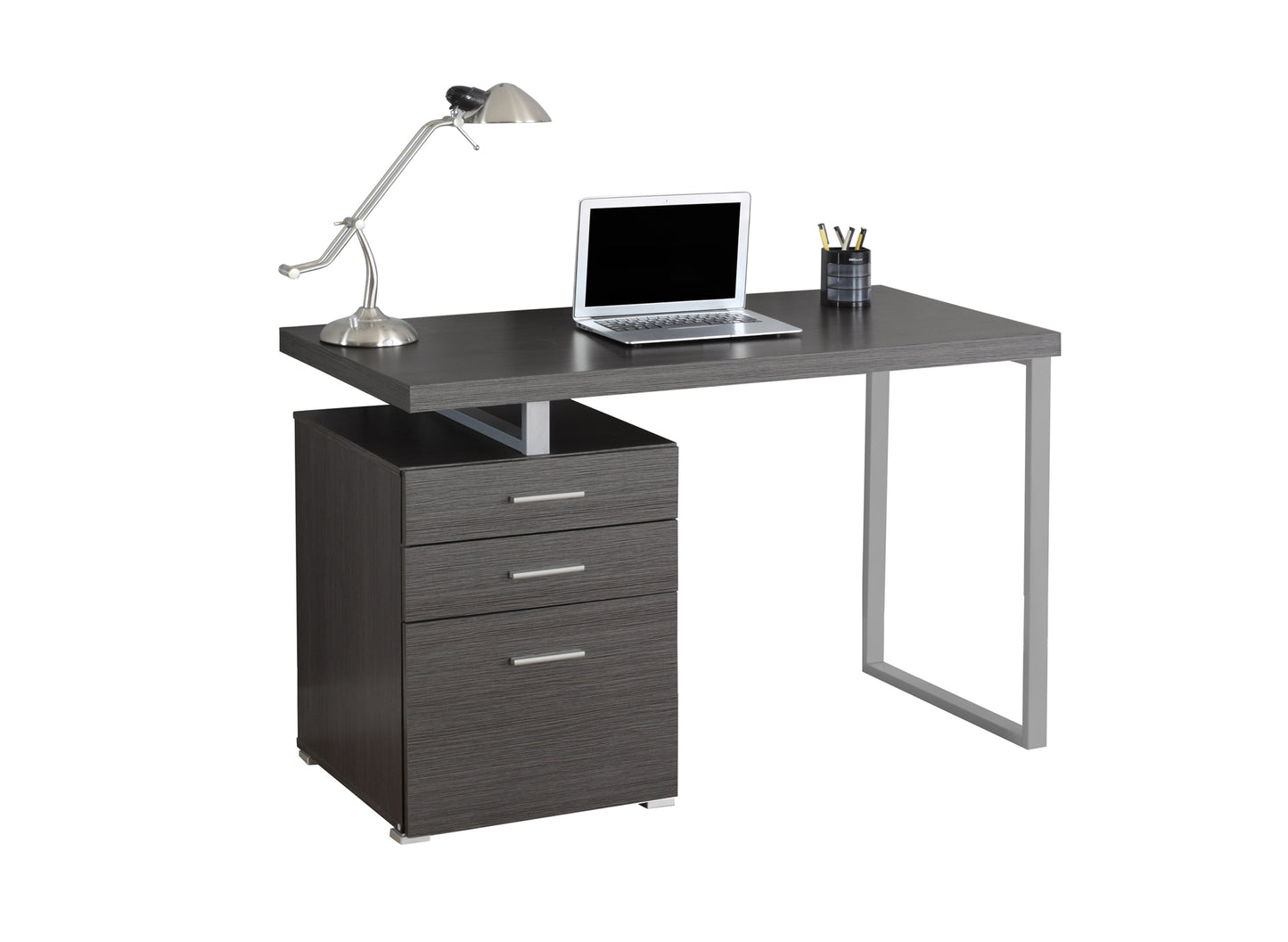 24" Brown Rectangular Computer Desk With Two Drawers