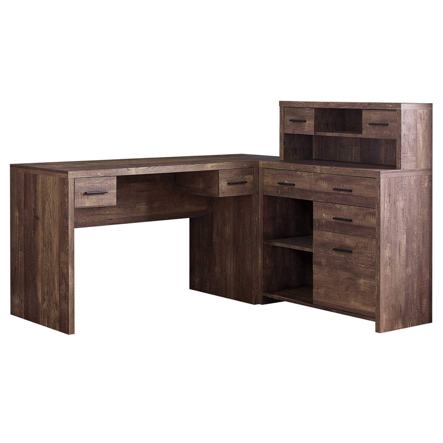 24" Grey Rectangular Computer Desk With Two Drawers