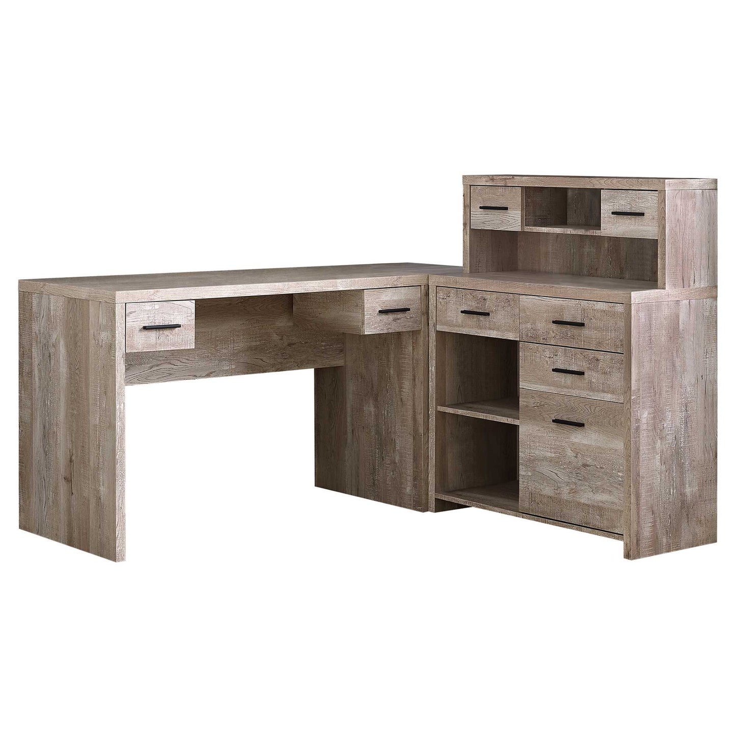 24" Grey Rectangular Computer Desk With Two Drawers