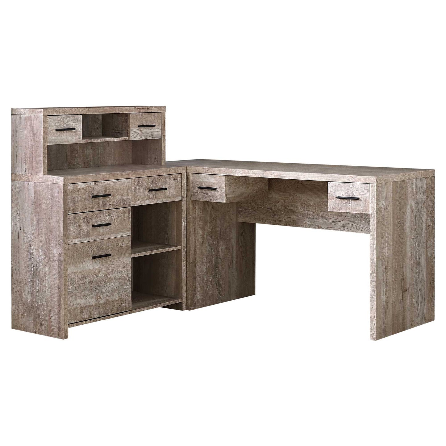 24" Grey Rectangular Computer Desk With Two Drawers
