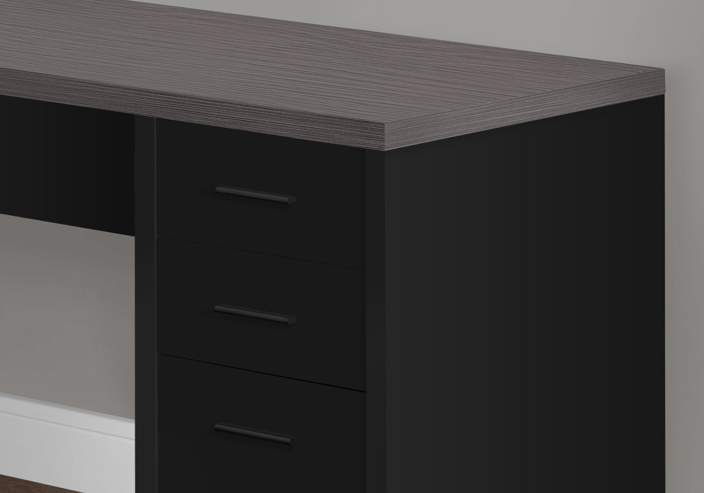 55" White L-Shape Computer Desk With Three Drawers