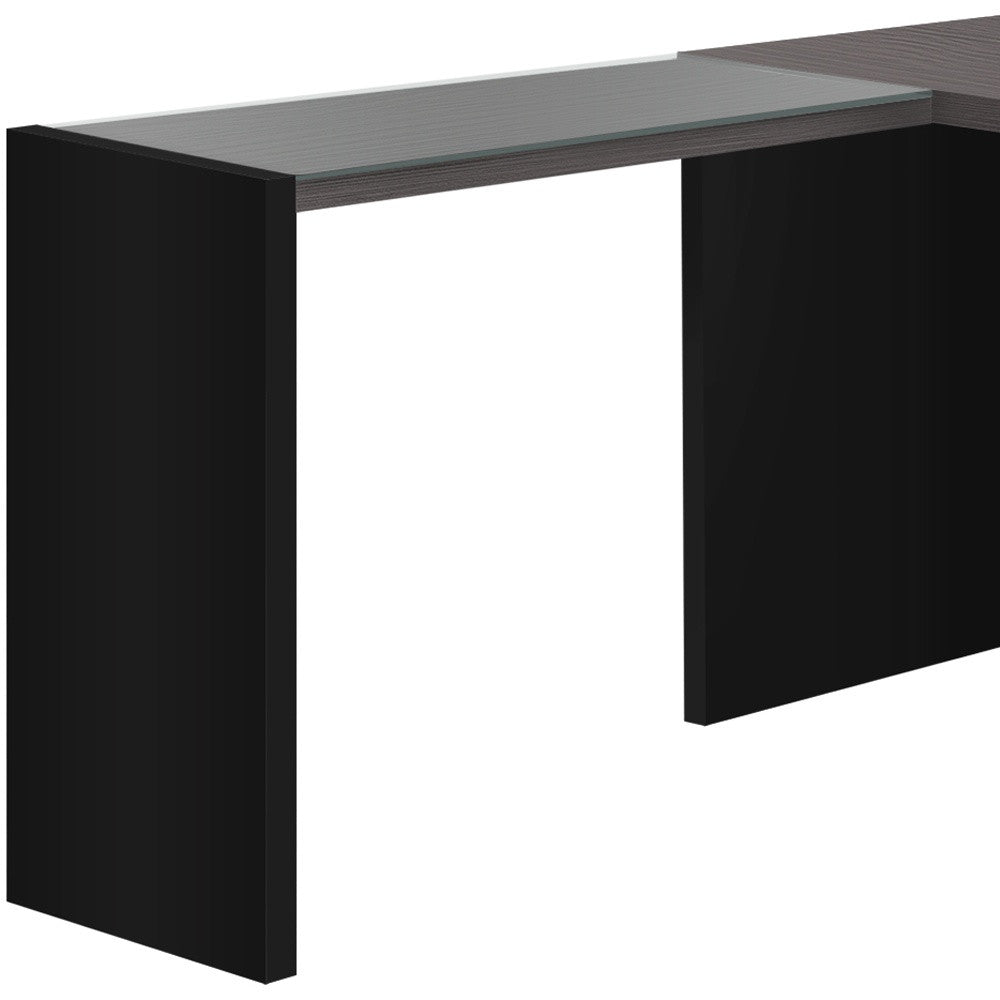 55" White L-Shape Computer Desk With Three Drawers